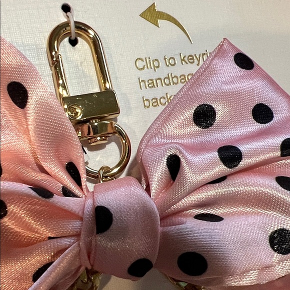Piper K Pink Polka Dot Bow Purse Bag Charm - Picture 8 of 8